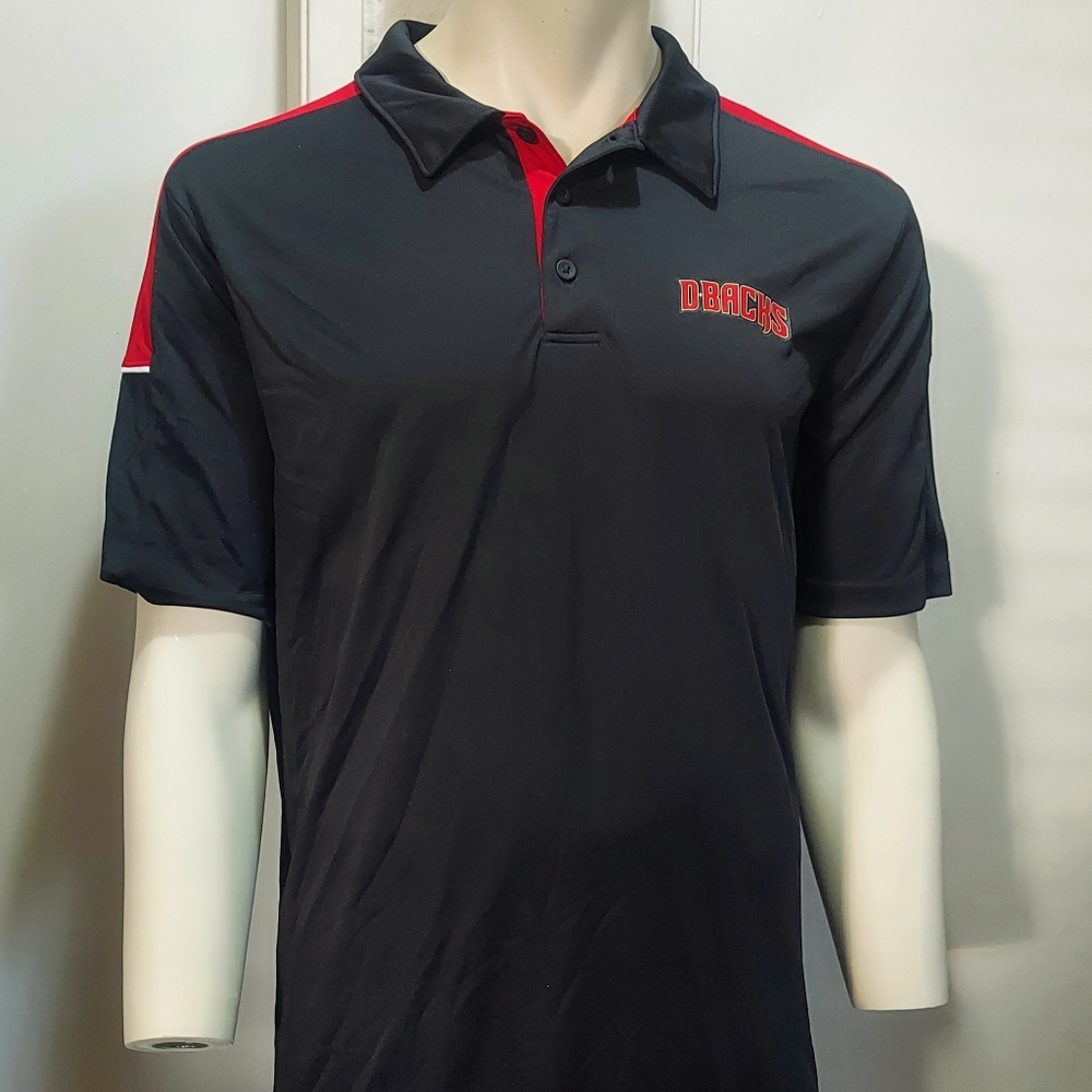 Arizona Diamond Backs Men's Black With Red Stripes Shirt Size Large. Nwt.